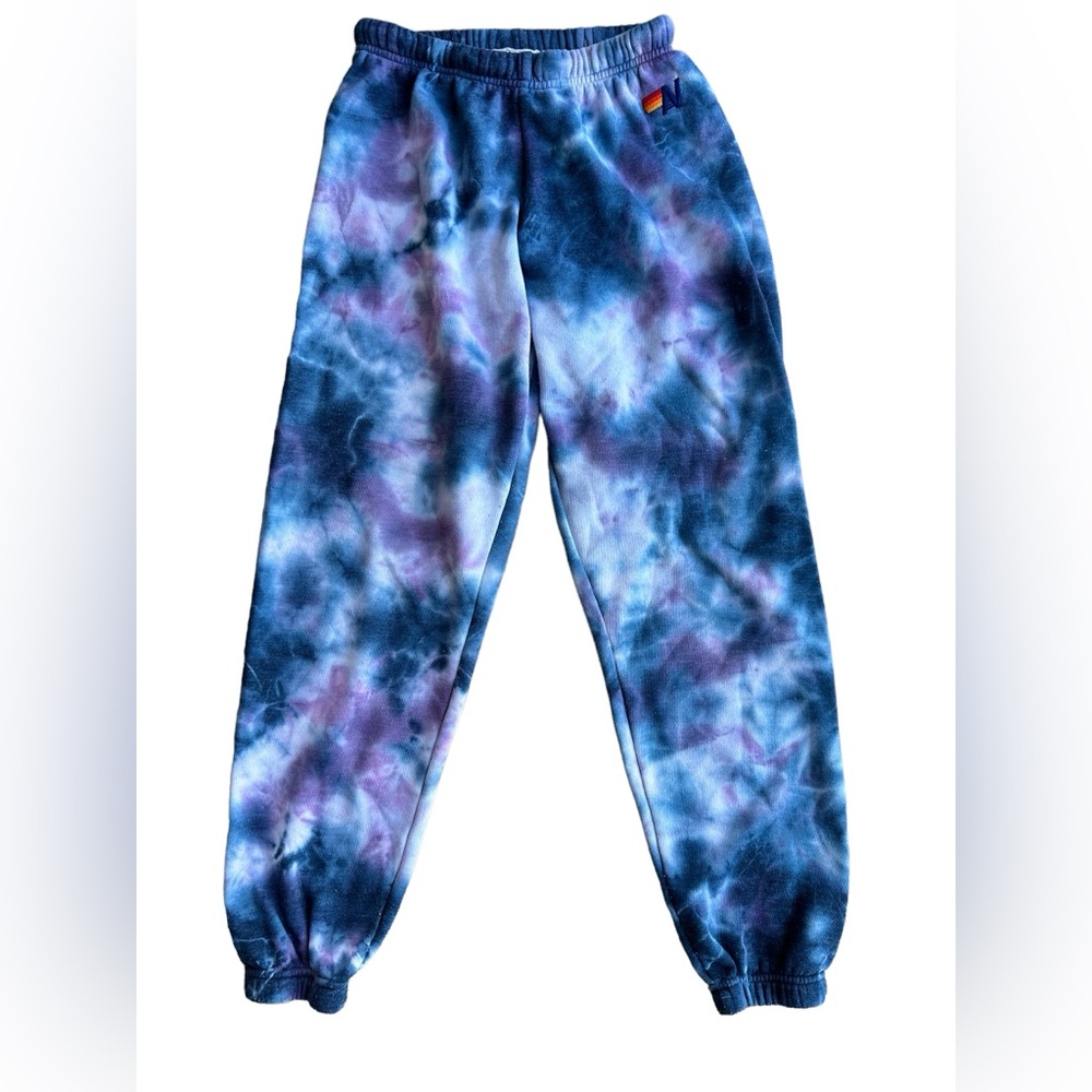HAND DYED SWEATPANTS - TIE DYE BLUE PURPLE